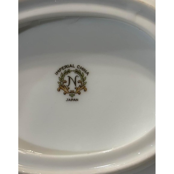 NORITAKE IMPERIAL CHINA 9 1/4" GRAVY SAUCE BOAT WITH ATTACHED UNDERPLATE - Picture 3 of 3